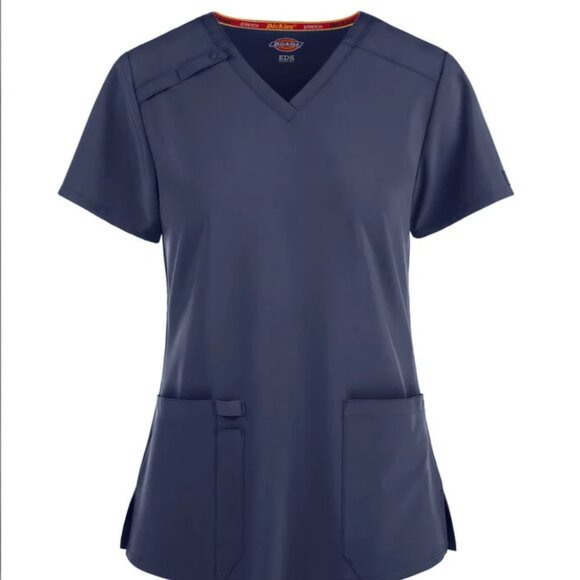 Dickies Navy V-Neck Scrub Top - Picture 1 of 7